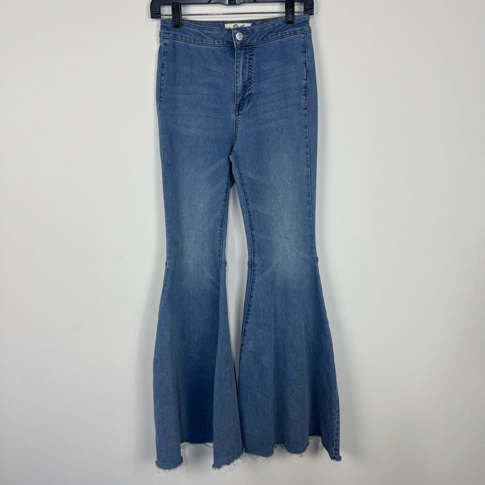 We The Free People Flare Bell Bottom Jeans Western Boho Bohemian Rodeo
